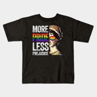 More Pride Less Prejudice LGBT Gay Proud Ally Pride Month Kids T-Shirt